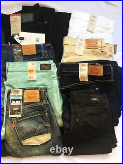 Levi's Women's Jeans Mix of New WITH Tags Waist 25-36 / 14 pc Wholesale Lot