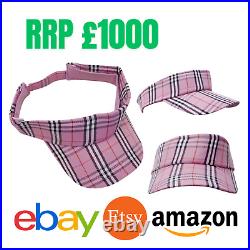 Liquidation Bulk Wholesale of 100 Pink Checkered Adjustable Visor Hat RRP £1K