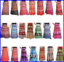 Lot 20 PC Wholesale Wrap Cotton Skirt Indian Vintage hippie Bohemian Long Skirt