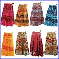 Lot 20 PC Wholesale Wrap Cotton Skirt Indian Vintage hippie Bohemian Long Skirt