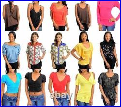 Lot 25 Pcs Wholesale Womens Dresses Tops Shirts Bottoms Mixed Apparel S M L