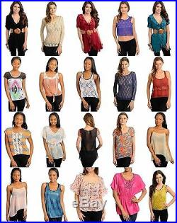 Lot Wholesale 20 Pcs Dresses Tops Bottoms Mixed Womens Clothing Apparel S M L XL