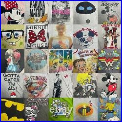 Lot of 50 Wholesale Movie TV Show Video Game Modern Womens T-Shirt All Size L