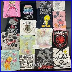 Lot of 50 Wholesale Movie TV Show Video Game Modern Womens T-Shirt Size L XL