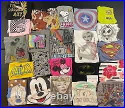 Lot of 50 Wholesale Movie TV Show Video Game Modern Womens T-Shirt Size L XL