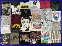 Lot of 50 Wholesale Movie TV Show Video Game Modern Womens T-Shirt Size M L