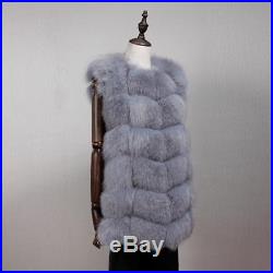 Luxe Jacket Real Vulpes lagopus Fox Fur Coat Vest Gilet Long Bridal Wholesales