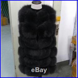 Luxe Jacket Real Vulpes lagopus Fox Fur Coat Vest Gilet Long Bridal Wholesales