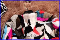 Multi-Color Lady Real Mink Fur Jacket Overcoat Coat Chic Fashion Wholesale Price