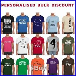 Personalised T Shirt BULK BUY 50 100 200 PACK Joblot WHOLESALE Custom Your Text