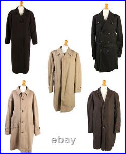 Trench Coats Mens Retro 90s Long Jacket Vintage Job Lot Wholesale x15 -Lot476