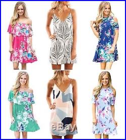 UK Wholesale Joblot Market Retail New Womens Floral Dresses Tops Spring Summer