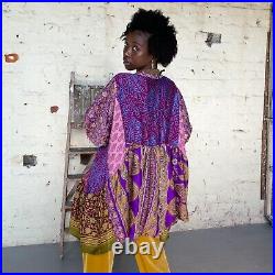 UK seller Wholesale 10pc Recycled Sari Smock Shirt Hippy Boho