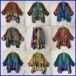 UK seller Wholesale 8pc Vintage Fabric Sari Smock Shirt Hippy Boho