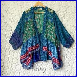 UK seller Wholesale 8pc Vintage Fabric Sari Smock Shirt Hippy Boho