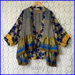 UK seller Wholesale 8pc Vintage Fabric Sari Smock Shirt Hippy Boho