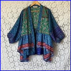 UK seller Wholesale 8pc Vintage Fabric Sari Smock Shirt Hippy Boho