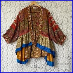 UK seller Wholesale 8pc Vintage Fabric Sari Smock Shirt Hippy Boho