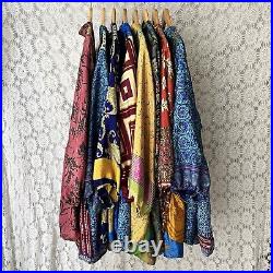 UK seller Wholesale 8pc Vintage Fabric Sari Smock Shirt Hippy Boho