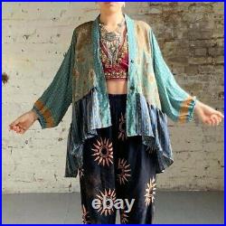 UK seller Wholesale 8pc Vintage Fabric Sari Smock Shirt Hippy Boho