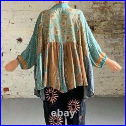 UK seller Wholesale 8pc Vintage Fabric Sari Smock Shirt Hippy Boho