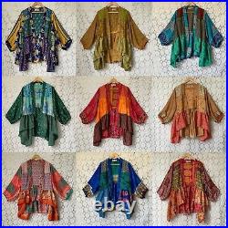 UK seller Wholesale 9pc Vintage Fabric Sari Smock Shirt Hippy Boho