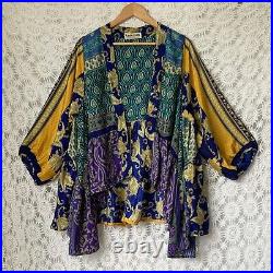 UK seller Wholesale 9pc Vintage Fabric Sari Smock Shirt Hippy Boho