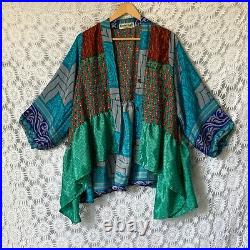 UK seller Wholesale 9pc Vintage Fabric Sari Smock Shirt Hippy Boho