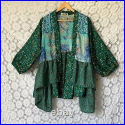 UK seller Wholesale 9pc Vintage Fabric Sari Smock Shirt Hippy Boho