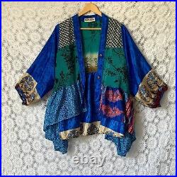 UK seller Wholesale 9pc Vintage Fabric Sari Smock Shirt Hippy Boho