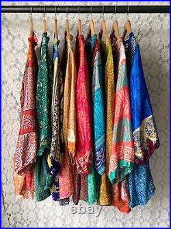 UK seller Wholesale 9pc Vintage Fabric Sari Smock Shirt Hippy Boho