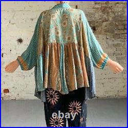 UK seller Wholesale 9pc Vintage Fabric Sari Smock Shirt Hippy Boho