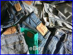 Unisex 500 Pcs Vintage Levi's Jeans Wholesale Job Lot Random Colours Sizes