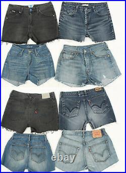 Vintage Denim Womens Shorts Levis Lee Wrangler 90s Job Lot Wholesale x33 -Lot624