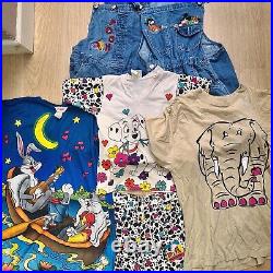 Vintage Disney Mickey Looney Tunes Cartoons Wholesale Job Lot Dungarees T-shirt