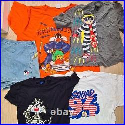 Vintage Disney Mickey Looney Tunes Cartoons Wholesale Job Lot Dungarees T-shirt