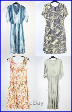 Vintage Dresses 80s 90s Patterned&Coloured Women's Job Lot Wholesale x40 -lot351