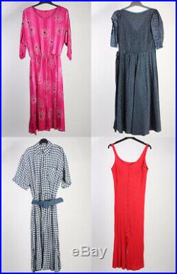 Vintage Dresses 80s 90s Patterned&Coloured Women's Job Lot Wholesale x40 -lot351