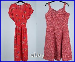 Vintage Dresses Retro 80s 90s Smart Floral Plain Patterned Wholesale x20 -Lot663