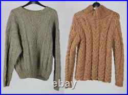 Vintage Style Cable Jumpers Chunky Knitwear Wholesale Job Lot x20 -Lot763