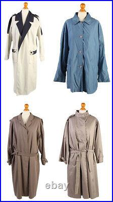 Vintage Trench Coats Womens Retro 90s Long Jacket Job Lot Wholesale x10 -Lot475