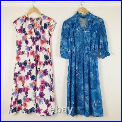 Vintage Wholesale Job Lot #D 20 x 70s Bright Colour Floral Print Dresses A Grade