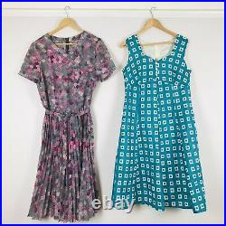 Vintage Wholesale Job Lot #D 20 x 70s Bright Colour Floral Print Dresses A Grade