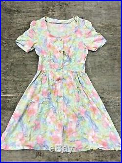 Vintage Wholesale Lot 90s Women's Floral Button Down Dress x 100