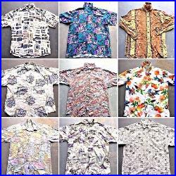 Vintage Wholesale Lot Men's Crazy Patterned Viscose Shirt Mix x 25