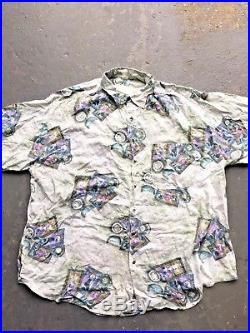 Vintage Wholesale Lot Men's Crazy Patterned Viscose Shirt Mix x 25