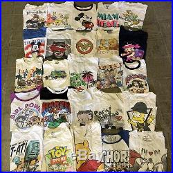 Vintage Wholesale Woman T shirt 25 Lot 00s Bundle Disney Nickelodeon Marvel