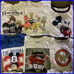 Vintage Wholesale Woman T shirt 25 Lot 00s Bundle Disney Nickelodeon Marvel