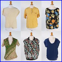Vintage Women's 90s Plain Patterned Blouses Job Lot Wholesale x50- lot309