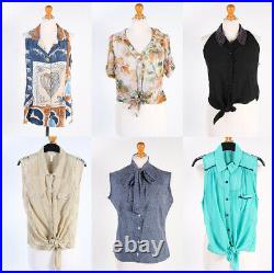 Vintage Women's 90s Plain Patterned Blouses Tops Job Lot Wholesale x50- lot310
